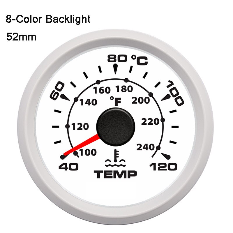 Digital Temperature Gauge For Car Thermometer 52 MM round mini Water temp Meter Indicator Car Boat With Back light Turbo Boost: WW