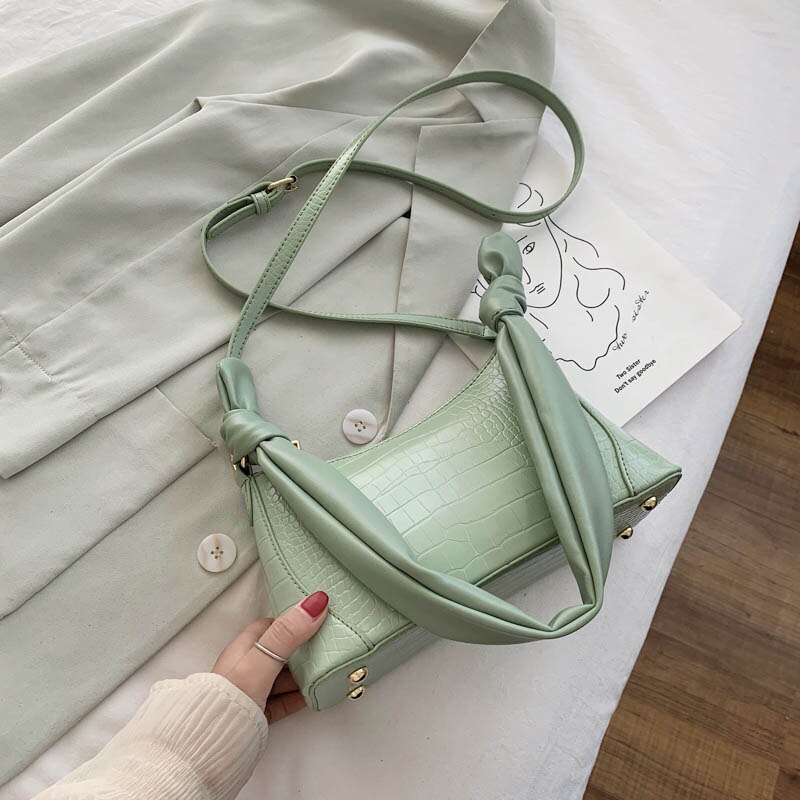Sacs à main en cuir PU pour femmes, sacs à bandoulière en couleurs solides petite , fourre-tout pour voyage , décontracté: green