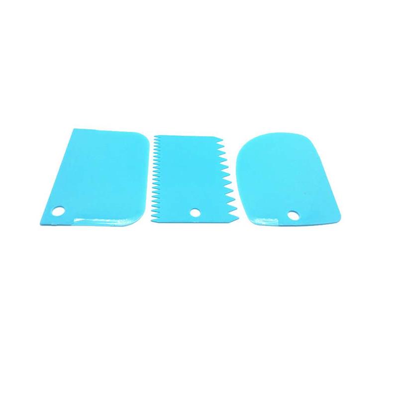 3PCS/Set Reusable Cream Scraper Irregular Teeth Edge DIY Cream Scraper Kit Cake Fondant Mold Tools: 02