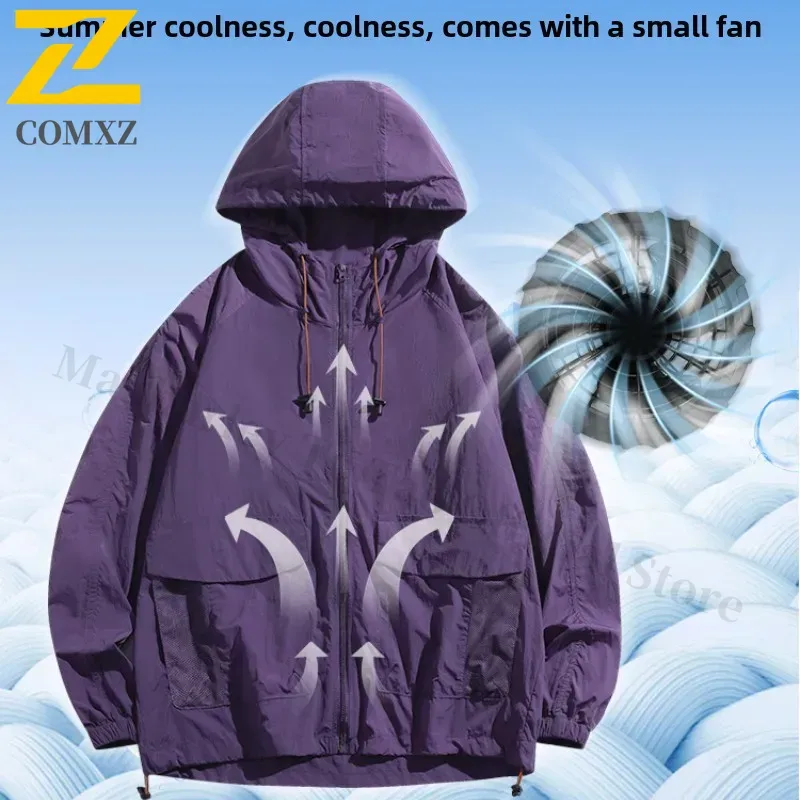 USB Air Conditioner Jacket Cooling Fan Skin Coats -15 ℃ Refrigeration Work Clothes Unisex Bicycle Camping Heat Protection Tops