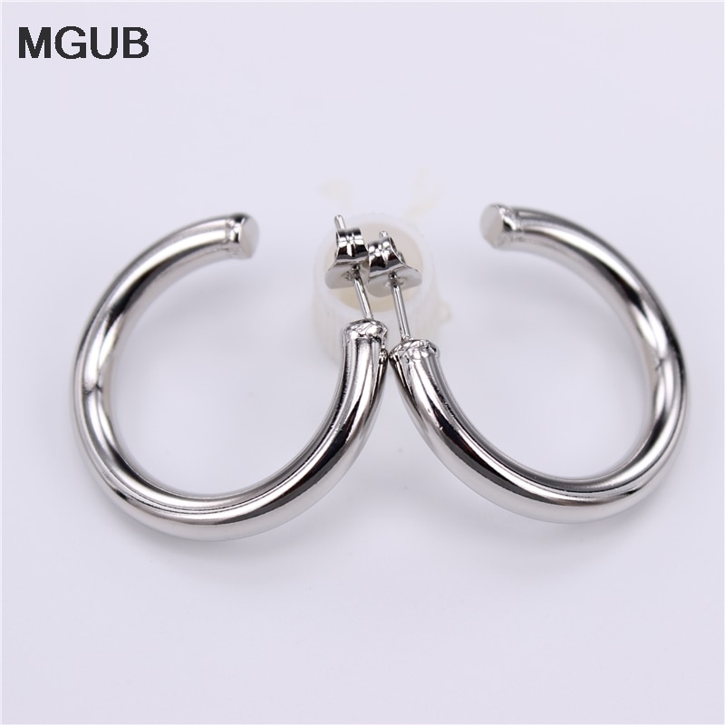 Hurtownie średnica 28mm-50mm ze stali nierdzewnej duża okrągła obręcz kolczyki złoty kolor koło kreolski kolczyki prezenty dla kobiet LH908