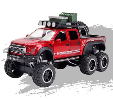 1:32 spielzeug Auto G63 F150 JEEP Metall Spielzeug Legierung Auto Spielzeug Gießt Druck Fahrzeuge Auto Modell Mit licht Sound Auto Spielzeug für Kinder # ZW: f150 Red