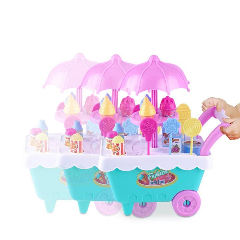 17 Pcs Mini Icecream Trolley Simulatie Snoep Huis Spelen Educatief Speelgoed Super Mini Icecream Auto Keuken Speelgoed Voor Kinderen