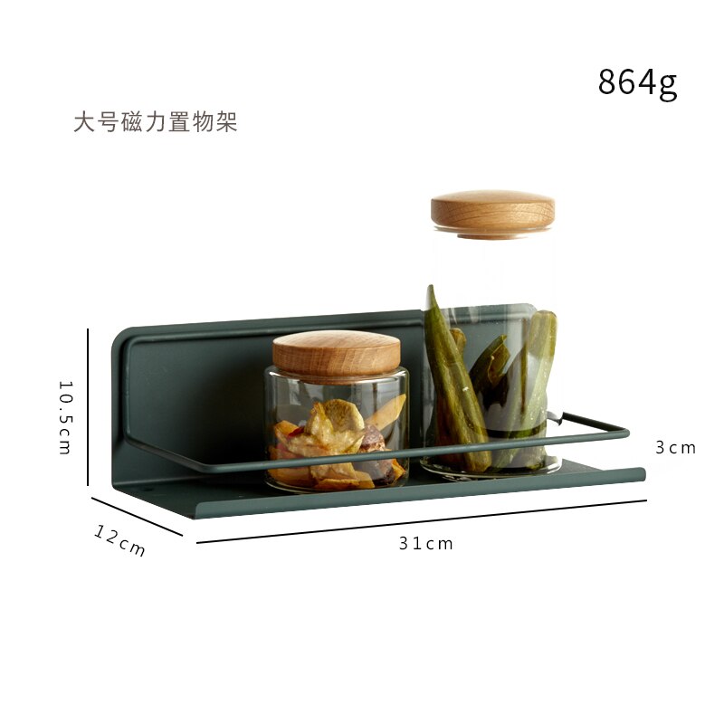 Xiaomi – étagère magnétique murale en acier inoxydable pour réfrigérateur, rangement de cuisine, autocollant, accessoires de cuisine: Green L Size