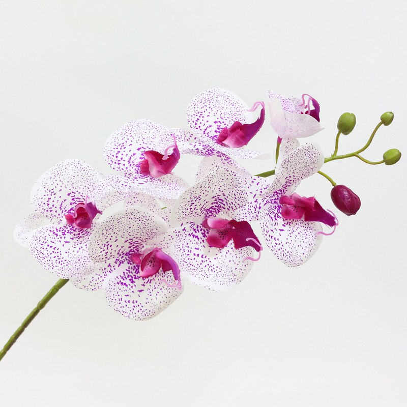 Kunstig orkide blomst 4 farger ekte berøringe kunstig sommerfugl orkidé flores kunstig bryllupsdekorasjon hjemmefestival dekor: Lilla prikk