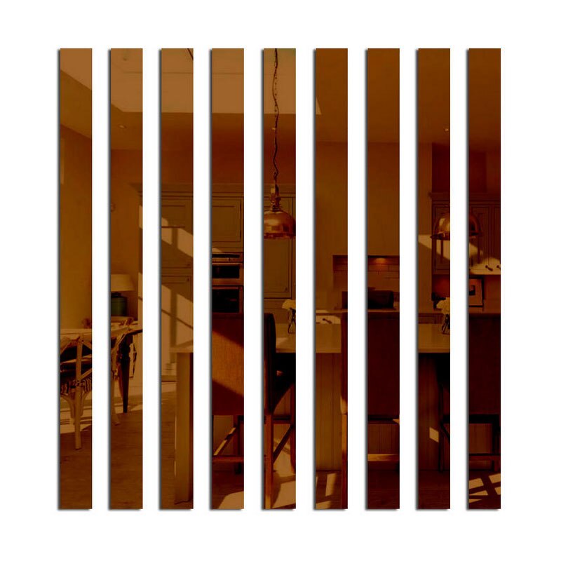 20pcs DIY Mirror Sticker Ceiling Waist Line Acrylic TV Background Wall Stickers for Room Art Home Decor adesivo de parede: Brown / M 50x2cm 20 pcs