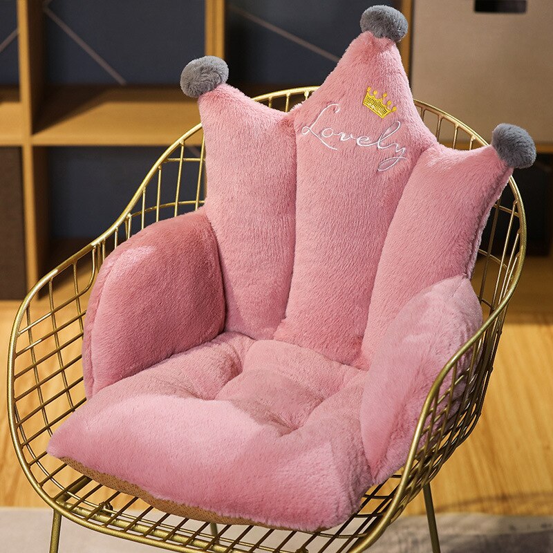 Cojín de felpa con forma de pata de gato para bebé y niño, cojín para silla de comedor, esterilla de sofá para el hogar, suelo interior, de decoración de invierno: Crown 7