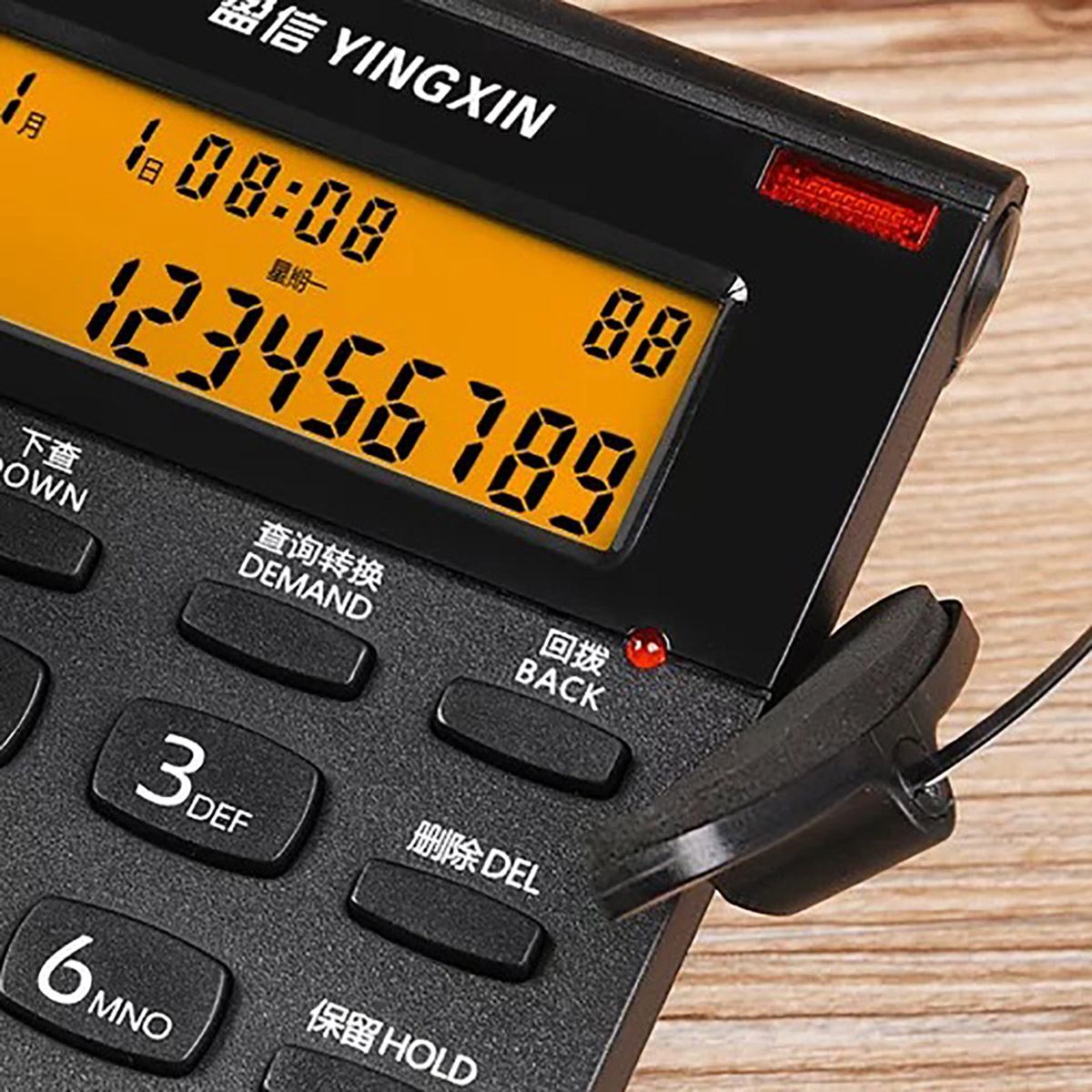 Headset Telephone Desk Phone Headphones Headset Hands-free Call Center Noise Cancellation Monaural with Backlight