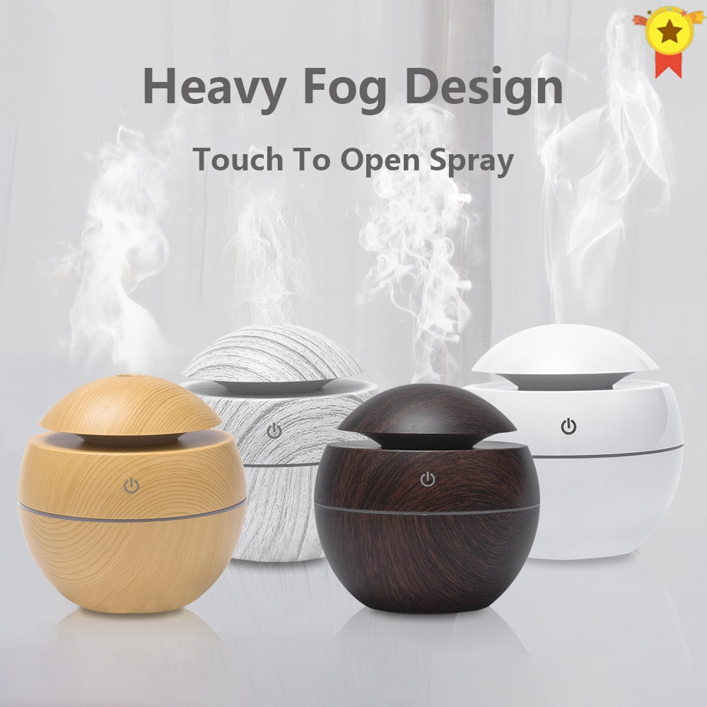 Puusyinen sähkökostutin eteerinen aromiöljy diffuusori ultraääni usb mini sumukone led valolla kodinkoneilla