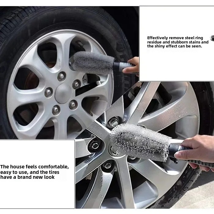 Krachtige reinigingsborstel voor autobanden en wielen Gespecialiseerde auto-schoonheidswasgereedschappen Sterke vuilverwijdering Spons/doek Br