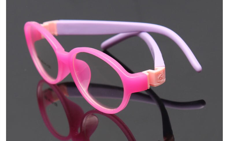 Bendable Round Light Child Glasses frame kids frames eyewear Flexible TR rubber optical lense No Screw safe Light 8820: C3