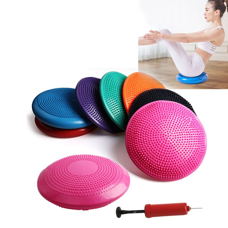 Anti-riot Yoga Balance Ball Fitness Massage Pad Cushion Stability Disc Wobble Ankle Knee Board Mat Excersize Ball X326B