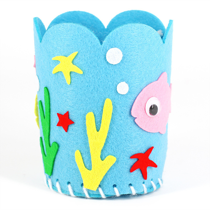 Cartoon Non-woven Pen Holder Kindergarten Handmade DIY Craft Toys Set Children&#39;s Three-dimensional Kids Arts For child: 6