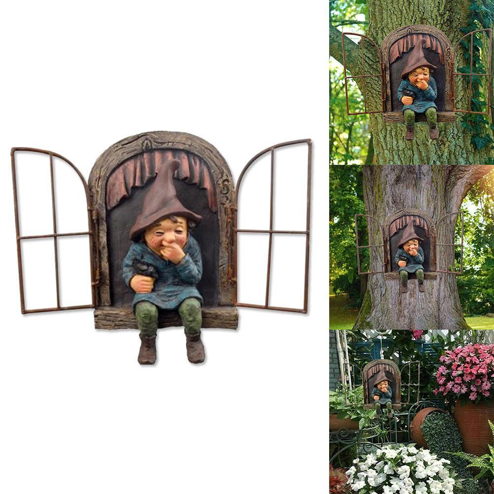 1 stk Roze Kabouter Figuur Tuinkabouter - Kerst Ornament Hars Dwerg