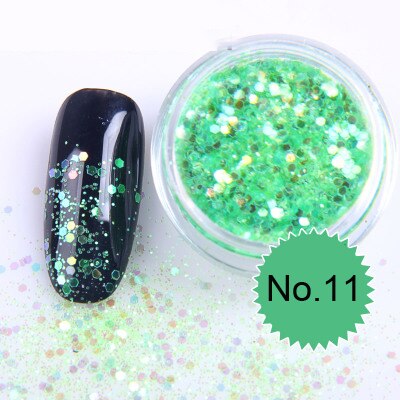 1x Topf 2g Bling funkeln Pulver Staub Nagel Kunst Pailletten 3D Regenbogen Klare Hexagon Scheibe DIY Charme Nagel Kunst Dekor Manikübetreffend HHF: HHF11
