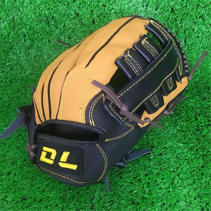 Gant De Baseball en cuir pour hommes, accessoires pour main gauche, Softball, entraînement: YELLOW / 12.5 inches