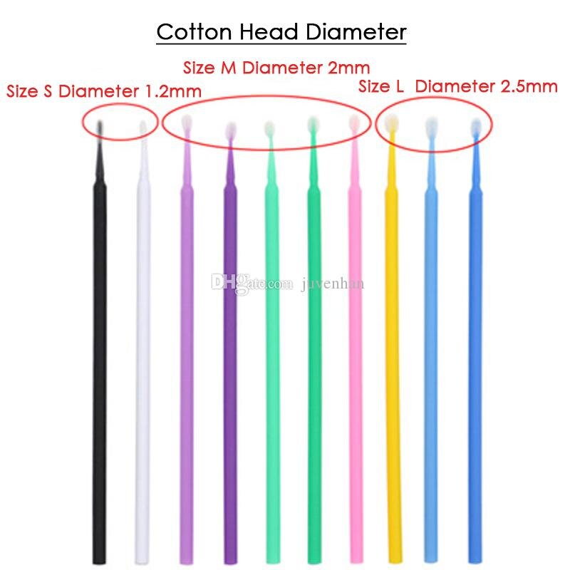 Plastic Eyelash Lash Extension Glue Applicator Apply Removal Cotton Swab Cotton Swab Makeup Clean Disposable Cotton Bar 100pcs