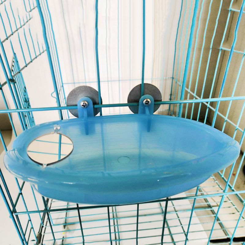 Small Parrot Bird Bathtub Pet Cage Accessories Bird Mirror Bath Shower Box