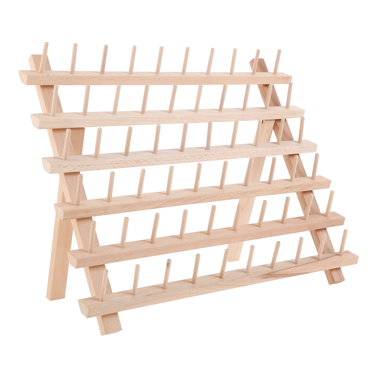 Estante de madera plegable para costura, carretes de hilo con 60 estante de almacenamiento, organizador de montaje en pared, 40x32cm, 1 unidad