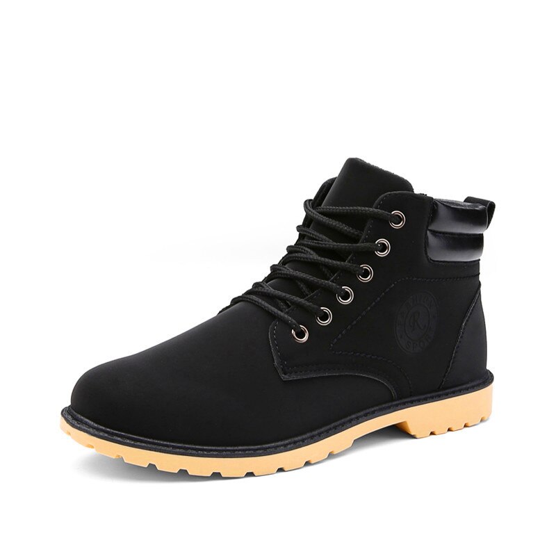 Baskets montantes noires pour homme, chaussures décontractées, automne et hiver: Noir / 10