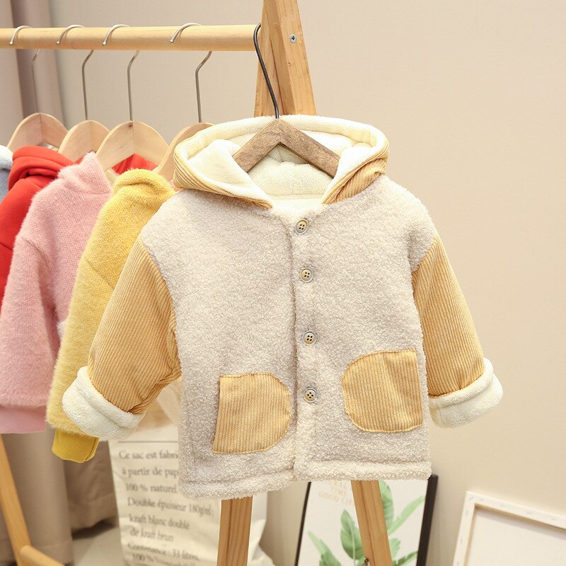 Winter Baby Jongens Lange Mouwen Cartoon Kikker Hooded Brief Dikke Fleece Jassen Kinderen Kids Parka Warme Bovenkleding Jassen Casaco