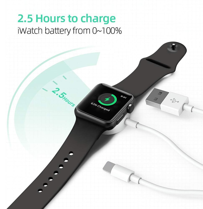 Suntaiho 2 en 1 cargador inalámbrico para el reloj de Apple 1, 2, 3, 4 rápido Cable de carga USB para iPhone 11 Pro Max X Xs X 8 Plus IPad USB de datos