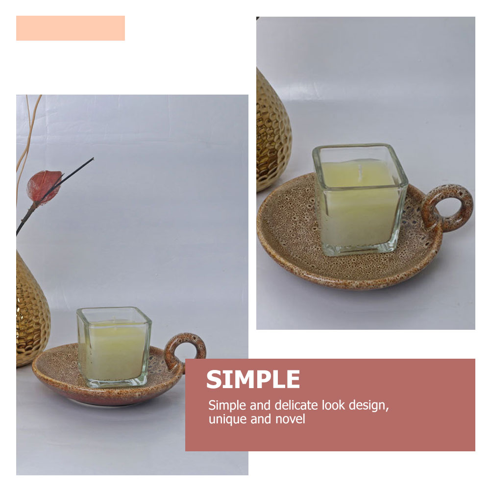 Ceramic Candle Plate Decorative Candle Display Stand Round Shaped Aroma Candle Holder