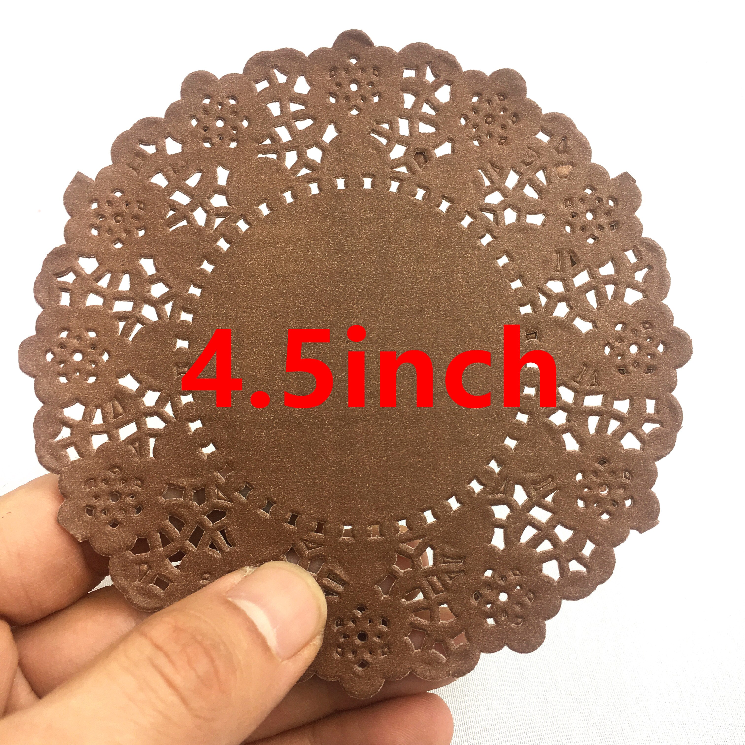 50pcs 4.5inch Black Round Diameter 114mm Paper Lace Doilies for Cake Placemat Party Decoration