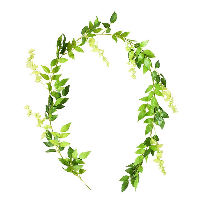 Guirnalda de arco de boda de enredadera de flores, glicinia Artificial, decoración verde falsa, follaje de plantas, hiedra, Fondo de pared, decoración colgante, 180cm: green