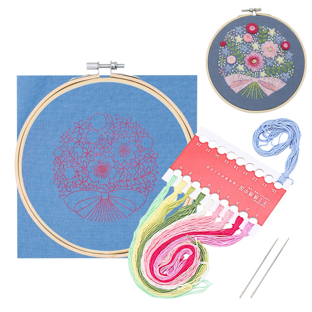 Starter Kit Stamped Threads Tools Embroidery KIt DIY Flowers Plants Sewing Craft Needlework Handwork Ribbon Painting Home Decor: 5