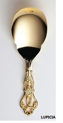De vooraf bepaalde Japanse retro gesneden holle rvs servies little gouden gouden en zilveren lepels: Goud
