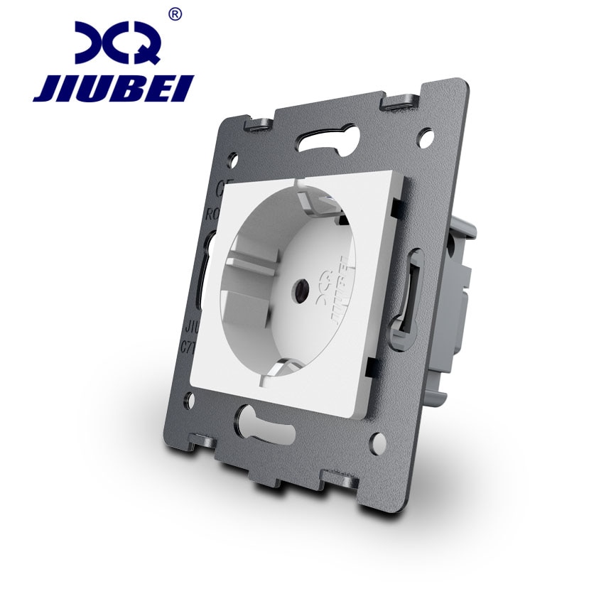 jiubei Socket DIY Parts, White Plastic Materials, EU standard, Function Key For EU Wall Socket, C7-EU11