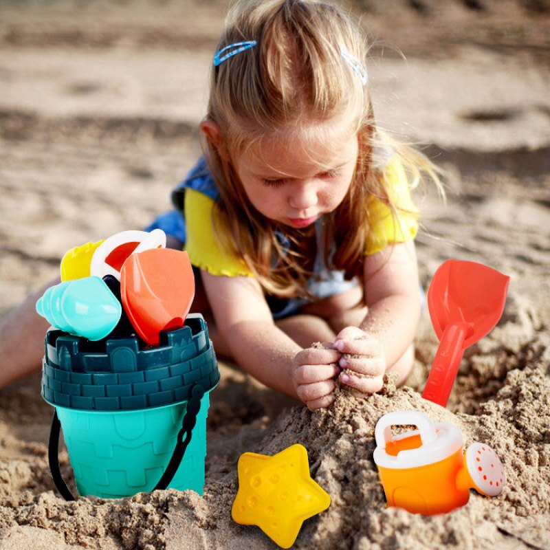 Zomer 7Pcs Strand Gereedschap Set Zand Spelen Speelgoed Voor Kids Fun Water Beach Seaside Gereedschap Kind Zandloper Schop Tool