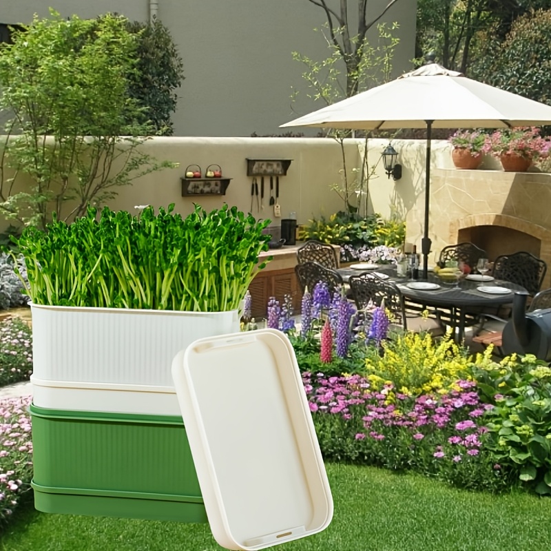 Bandeja para brotes, caja para verduras, guisante sin suelo, plántulas de frijoles, bandejas para vivero, placa para brotes hidropónicos, herramientas de jardín para brotes de semillas