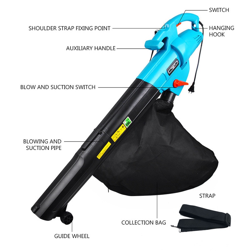 Electric Blower Tree Leaf Pulverizer Outdoor Garden Tools Blow Suction Machine High Power Blowing And Suction Machine 220V 3000W