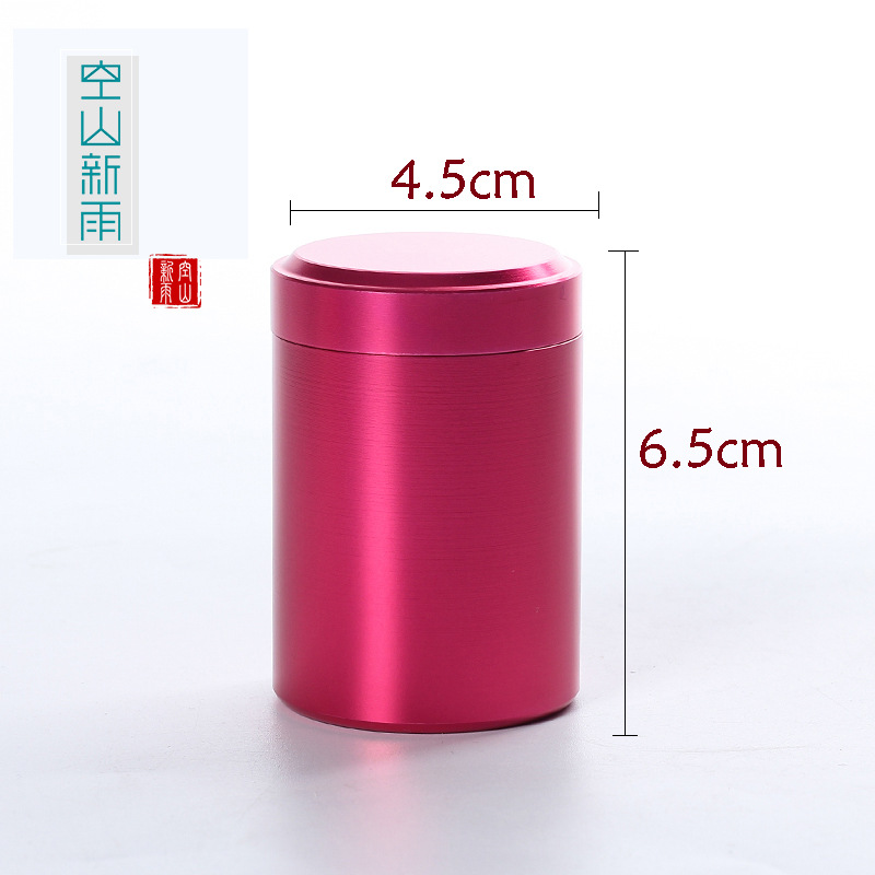 1PCS 50g Metal Mini Storage Box Stainless Steel Sealed Small Aluminum Sealed Cans Portable Travel Tea Tin Cans Packaging: Red