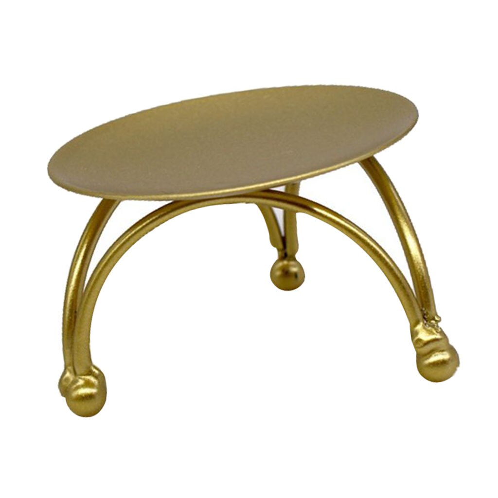 1 Uds plato para vela de hierro dorado geométrico redondo para decoración del hogar de la boda