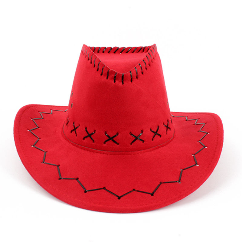 1 Uds. Sombrero de Sol de cuero de imitación sombrero de vaquero hombres y mujeres gorras de viaje gorras del oeste de Chapeu Cowboy