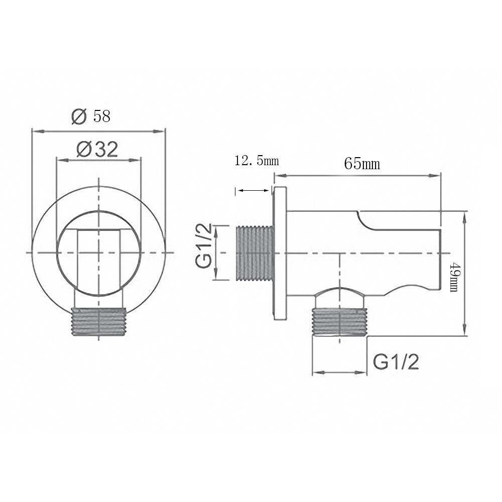 Ronde Chrome Badkamer Muur Connector Beugel Douche Stopcontact voor Hand Held Mixer Douchekop Slang 04-012