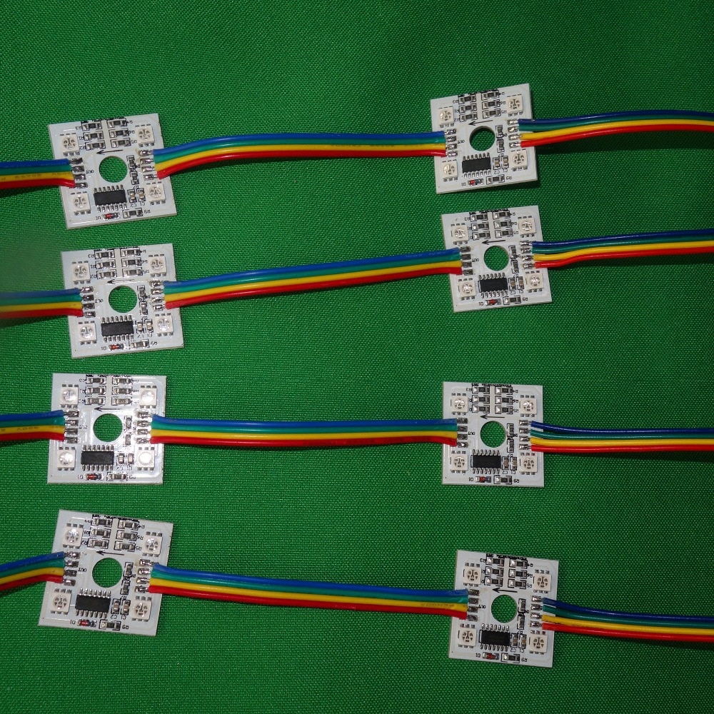 DC12V WS2801 led 5050 SMD pixel module; 20 stks een string; niet-waterdichte; 10 cm draad spacing