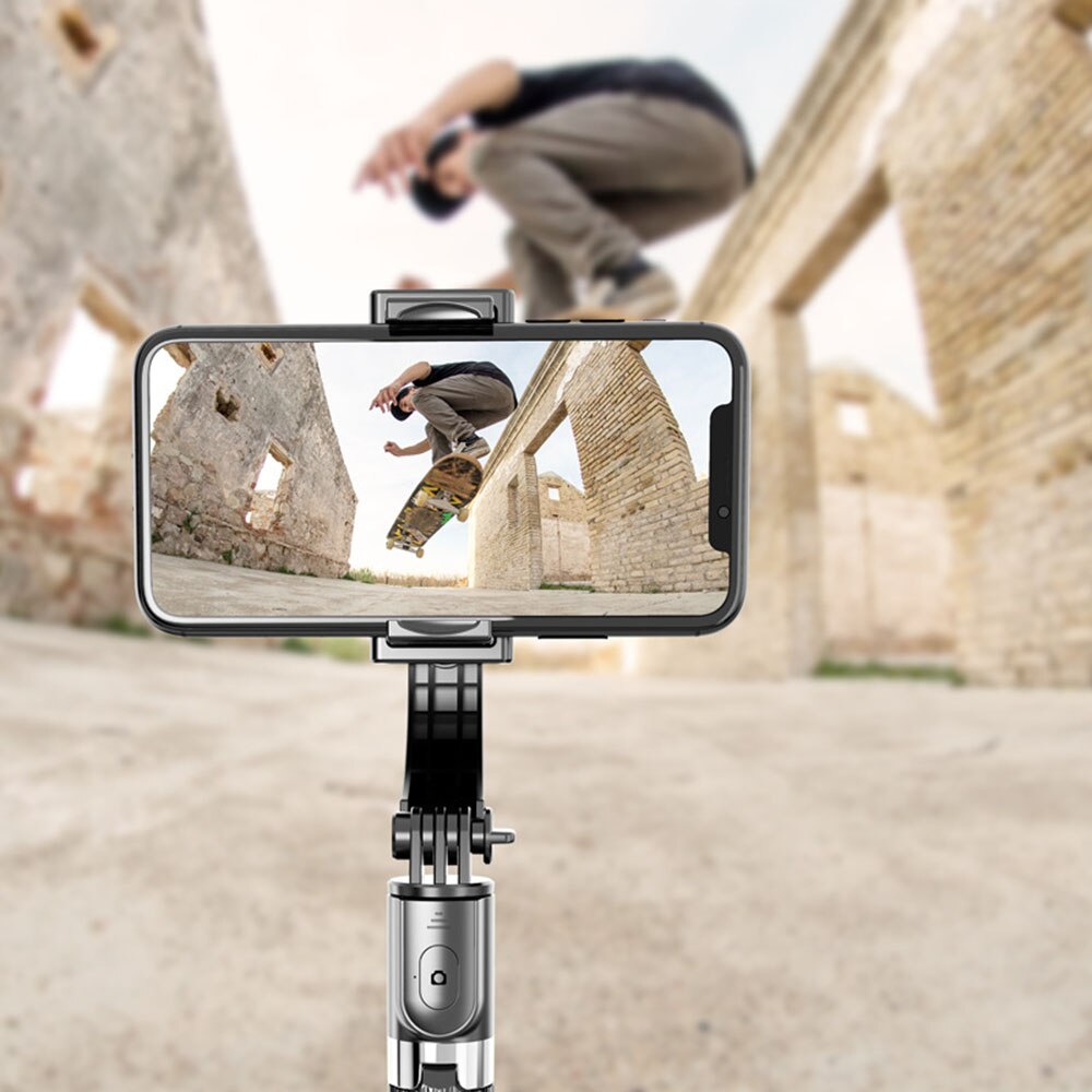 Mobiltelefon trådløs bluetooth selfie stick stativ anti-shake håndholdt balance stabilisator