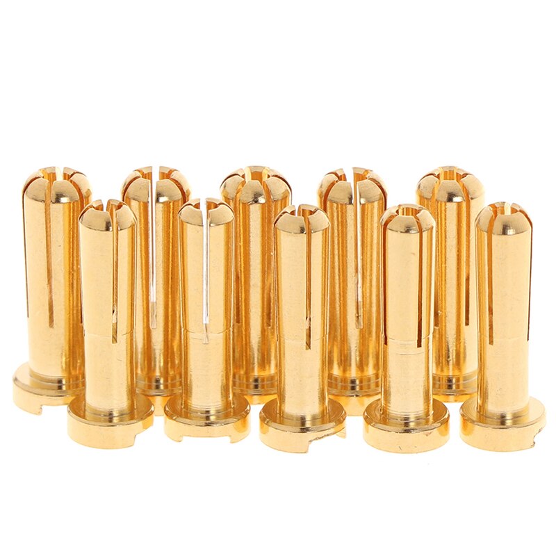 Bullet Banana Plug Connector Male Voor Rc Batterij Deel Vergulde 5 Stks/pak 4/5Mm