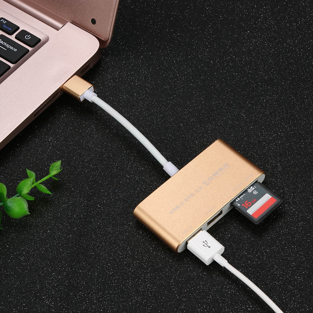 Ouhaobin Multifunctionele Usb 3.0 Micro Usb Otg Combo Kaartlezer Aluminium Hub Usb Hubs Voor Telefoon Pc computer Randapparatuur
