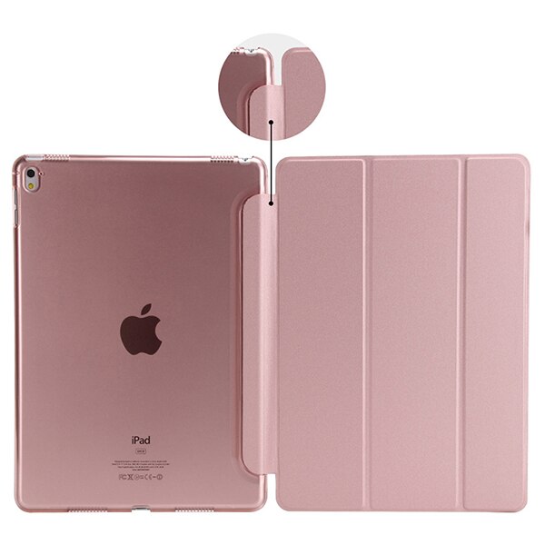 For iPad 9.7 Case Magnetic Pu Leather Stand Smart Cover for iPad 5 6 Air 1 2 5th 6th Generation With Stylus Pen+Film: Slim9.7-Rose Gold