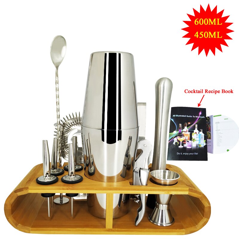 Mezclador de vino de acero inoxidable, 1-13 Uds., coctelera de vino tinto, licor, Clip, Kit de herramientas de bar, agitador de filtro para Base de soporte de barman: 13Pcs 450 600ML Rack