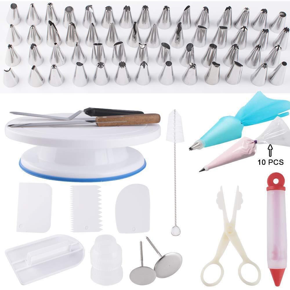 21Pcs Cake Decorating Gereedschap Icing Tips Zoetwaren Tas Draaitafel Pastry Nozzles Converter Bakken Tools Voor Gebak: C2103