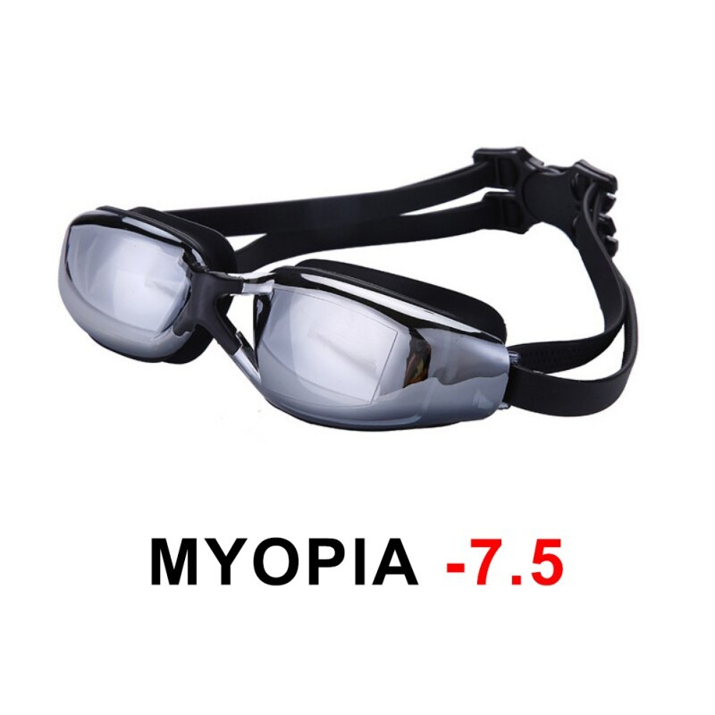 Swimming Glasses Myopia Women Men Anti Fog Silicone Waterproof Swim Pool Eyewear Optical Diving Goggles: -7.5