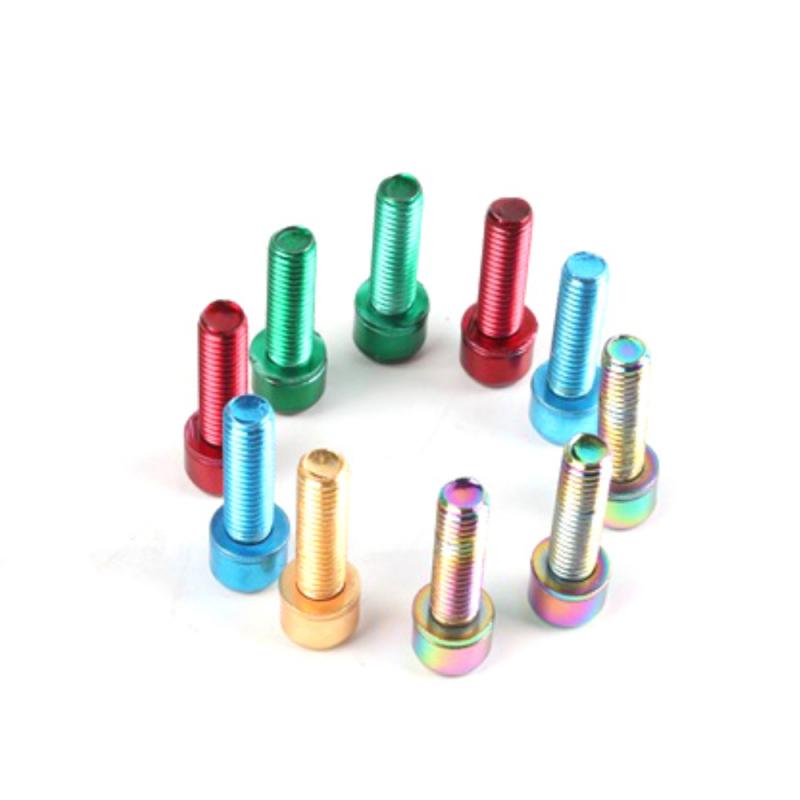 vtt vélo guidon vis titane-plaqué coloré vis M5 * 18MM tige Riser vis pièces de vélo directe