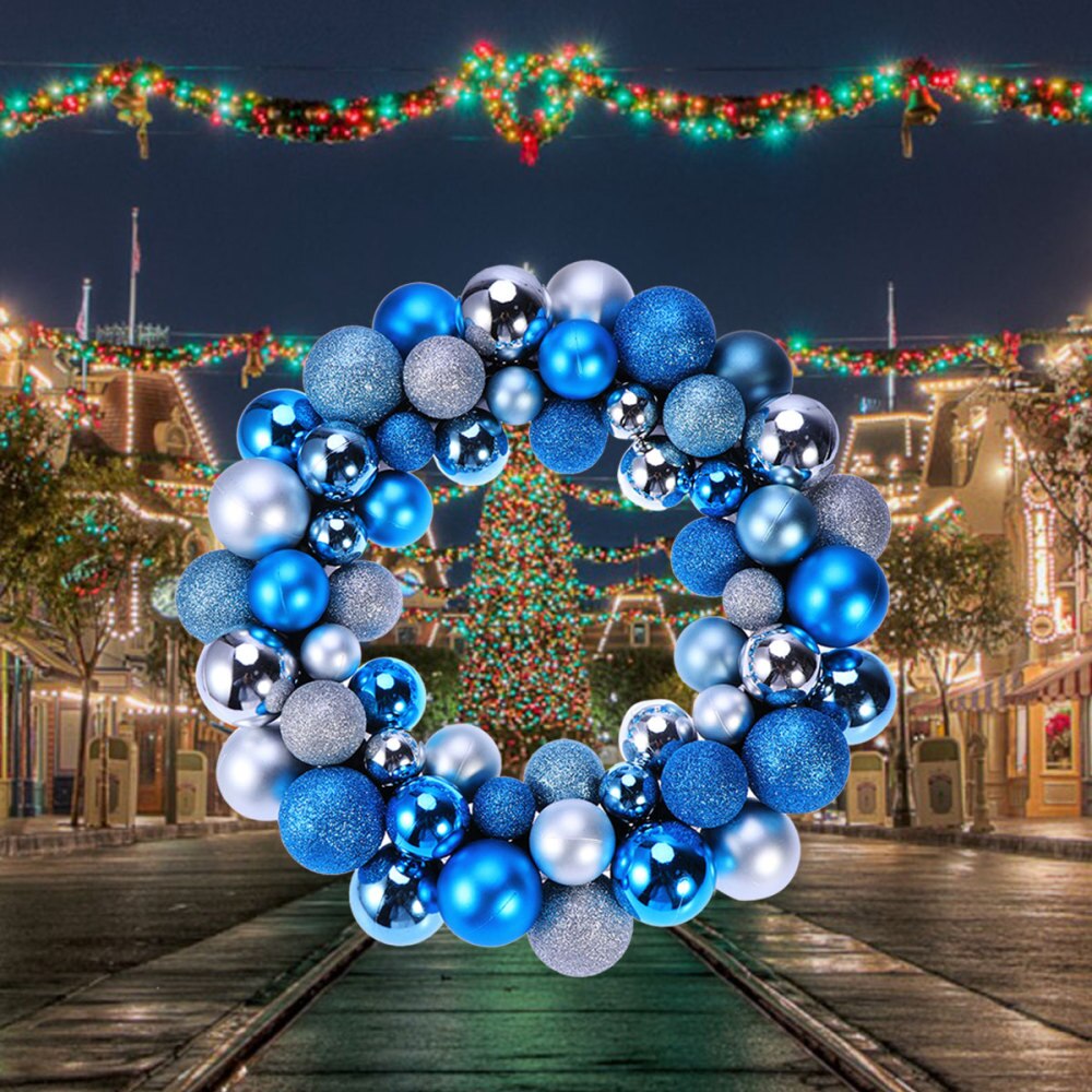 Julekrans kuglepynt brudsikker vindue hængende xmas dekoration til begivenhed indendørs udendørs brug (gol