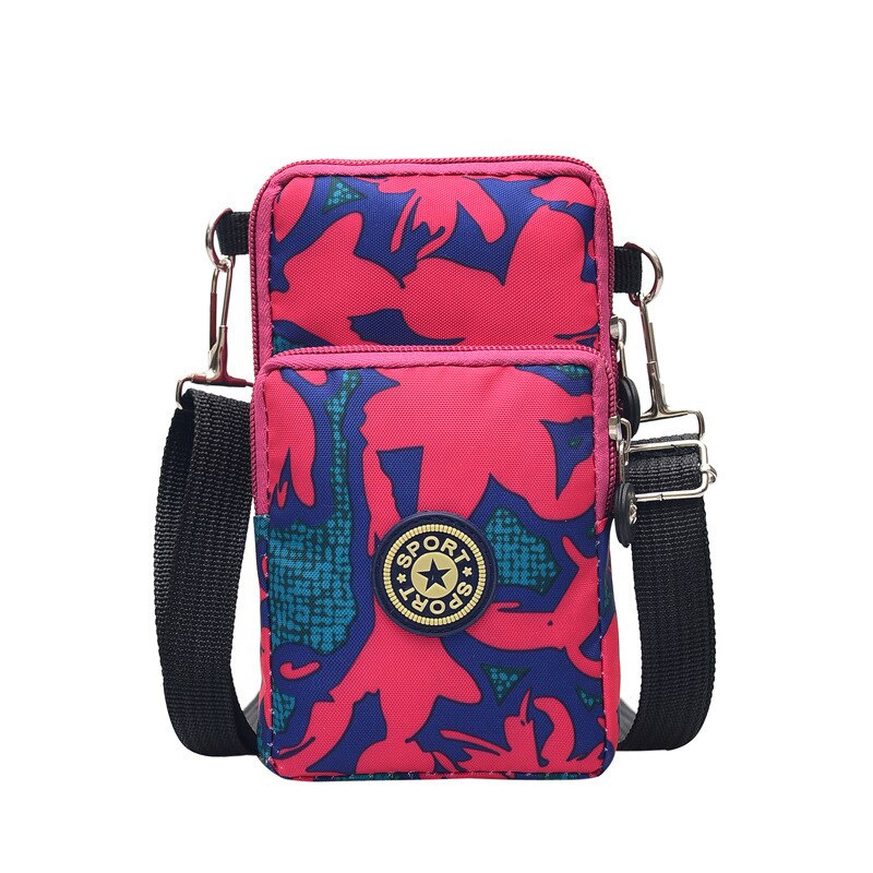 Womens Cross-Body Cell Phone Shoulder Strap Wallet Pouch Purse Mobile Phone Bags TOO789: Rose red leaves